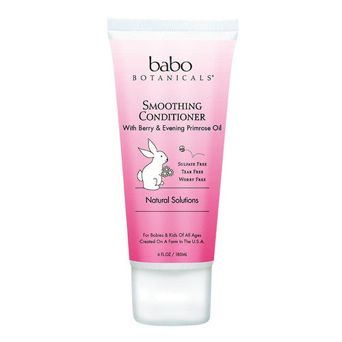Babo Botanicals Natural Solutions Smoothing Conditioner, With Berry and Primrose Oil, 6 oz